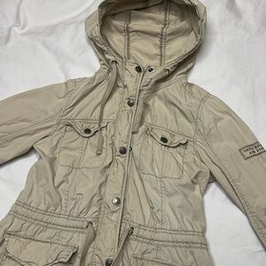 Abercrombie & Fitch Tan Hooded Raincoat